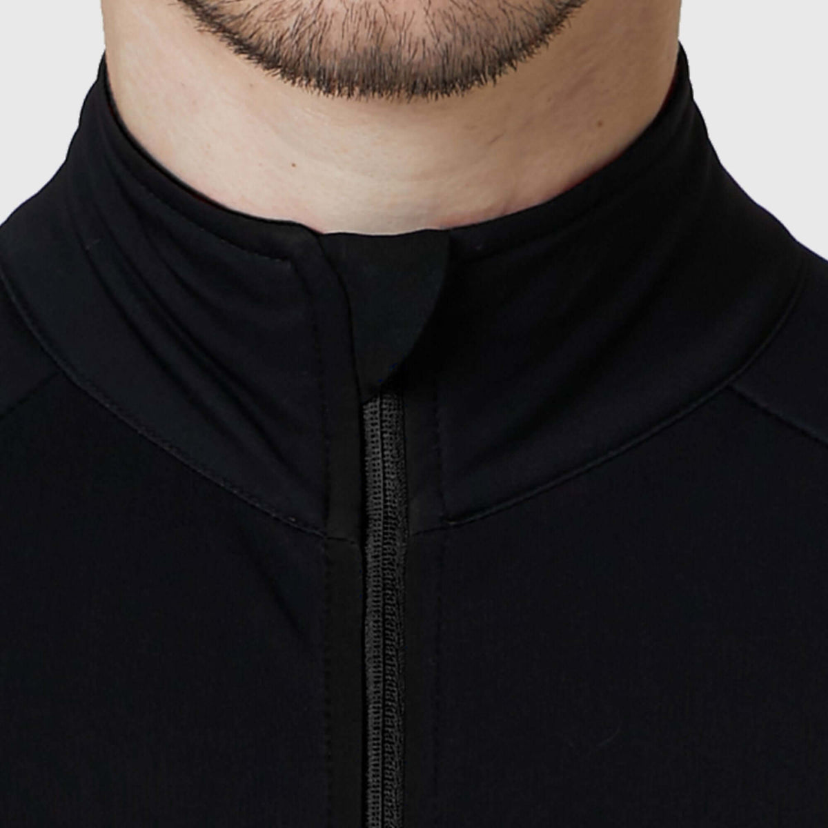 Fdx Men's Black Best Long Sleeve Cycling Jersey for Winter Roubaix Thermal Fleece Road Bike Wear Top Full Zipper, Pockets & Hi viz Reflectors - Arch