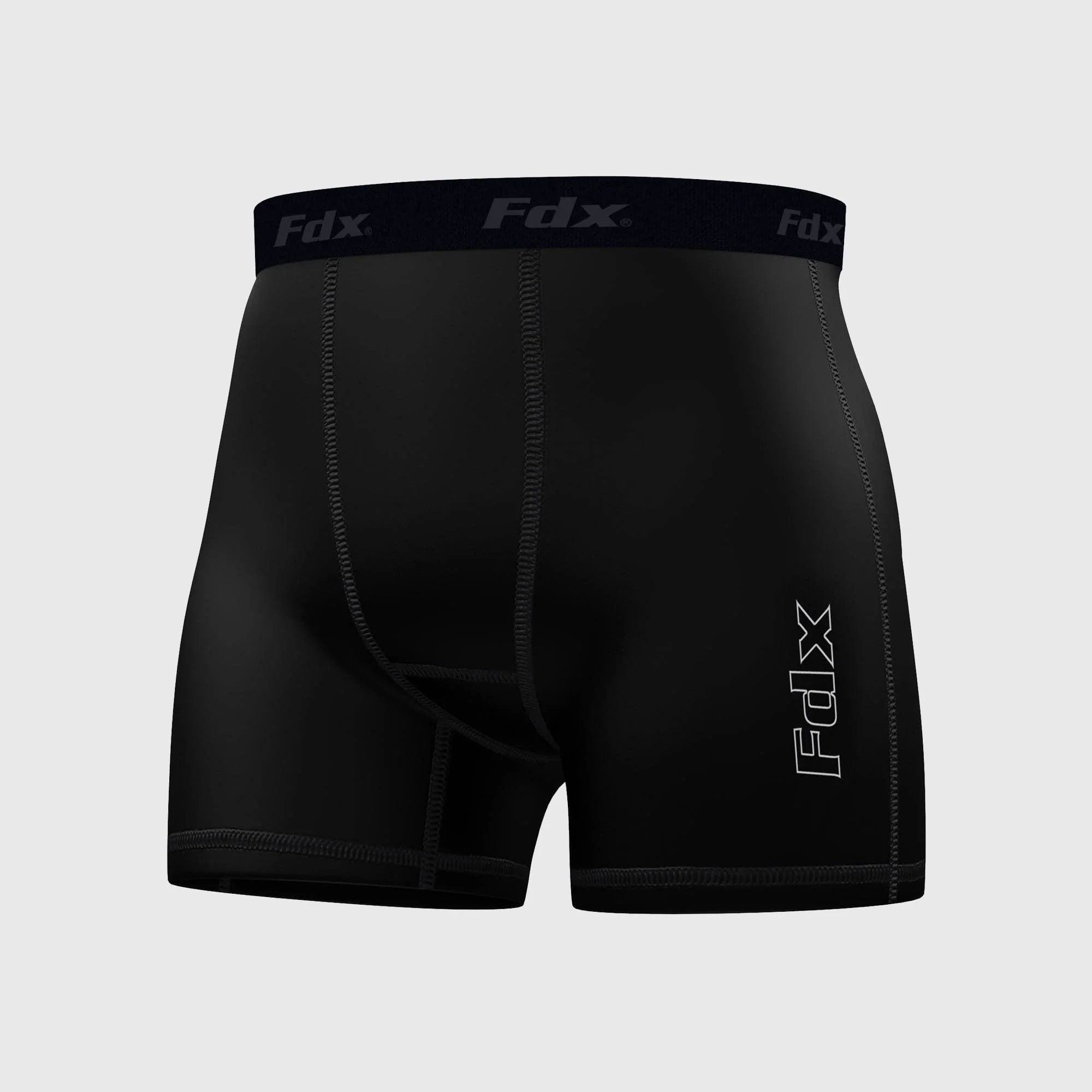 Fdx Men's Black Compression Boxer Shorts Gym Workout Running Athletic Yoga Elastic Waistband Stretchable Breathable