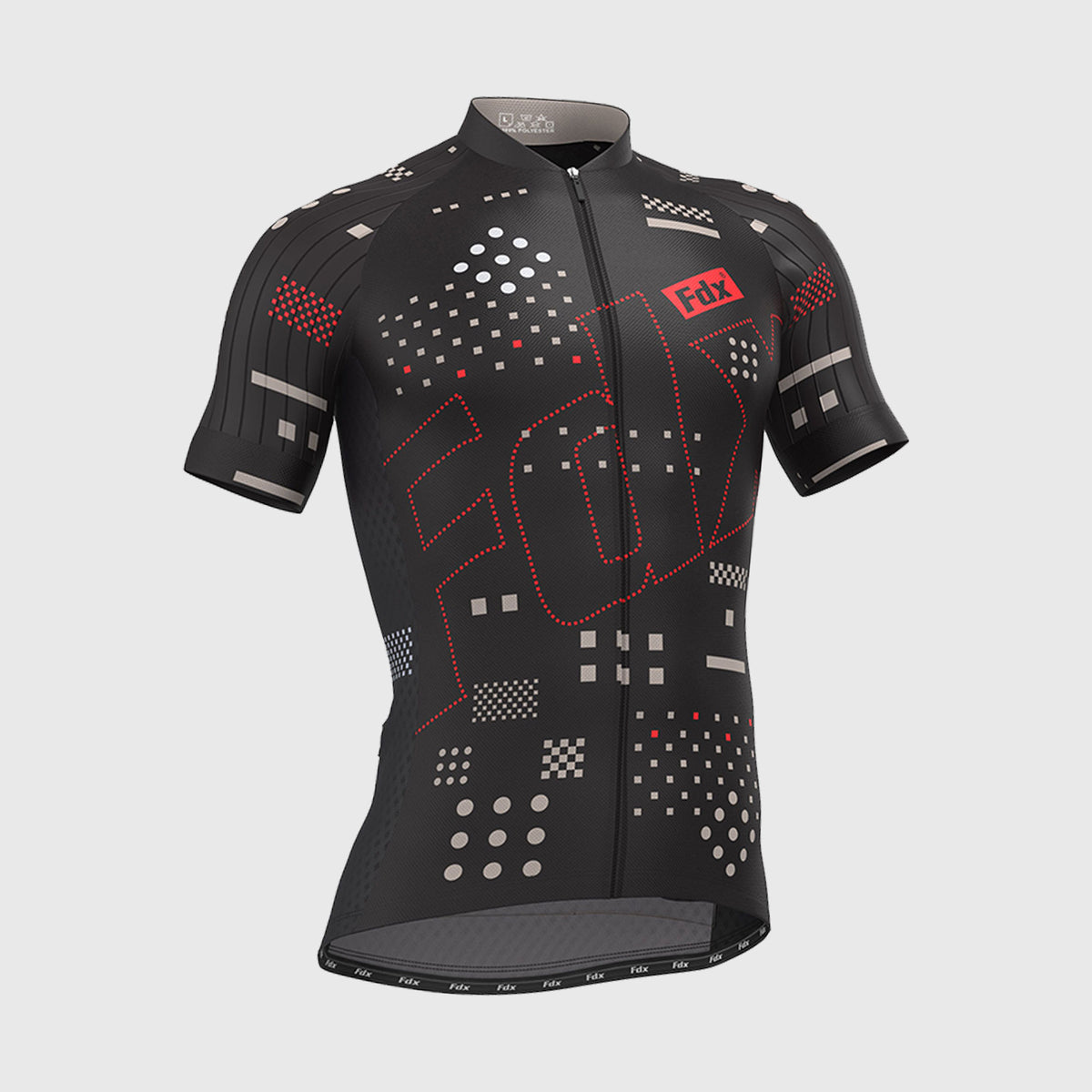 Fdx black best men’s short sleeves full zip cycling jersey breathable summer lightweight biking hi-viz Reflective details top, skin friendly half sleeves mesh cycling shirt for indoor & outdoor riding with two back & 1 zip pockets