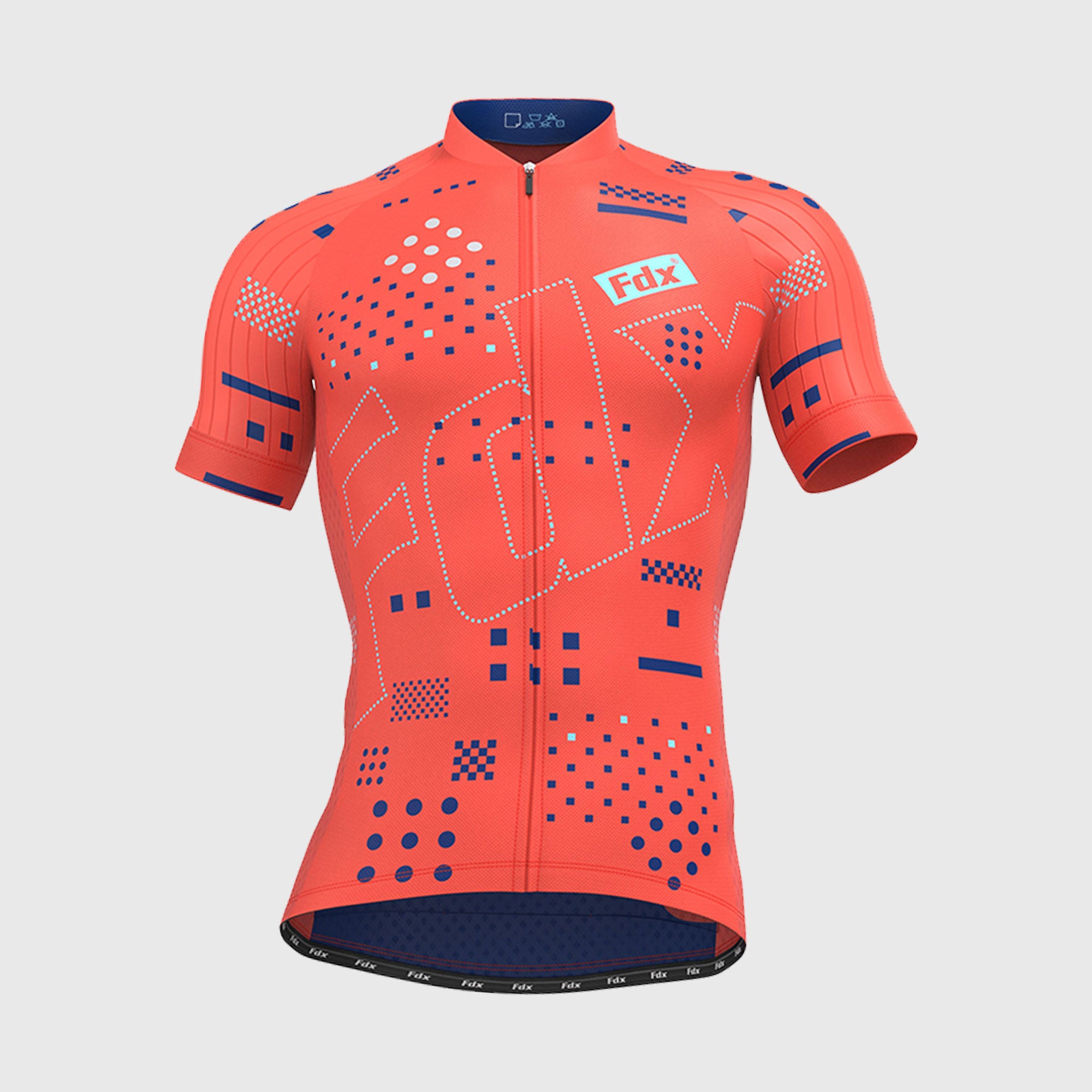 Fdx Essential Men's Short Sleeve Summer Cycling Jersey Orange