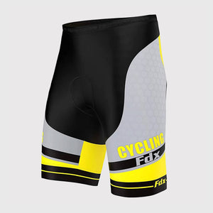 Fdx Best Men's Black & yellow Gel Padded Cycling Shorts for Summer Best Outdoor Knickers Road Bike Short Length Pants - Apex