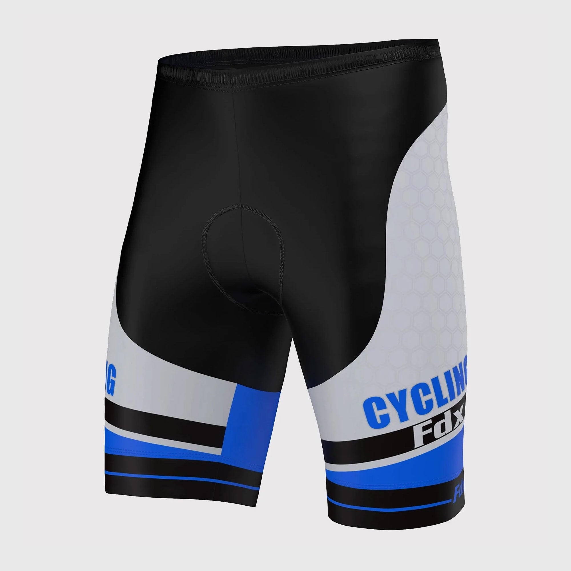 Fdx Best Men's Black & Blue Gel Padded Cycling Shorts for Summer Best Outdoor Knickers Road Bike Short Length Pants - Apex