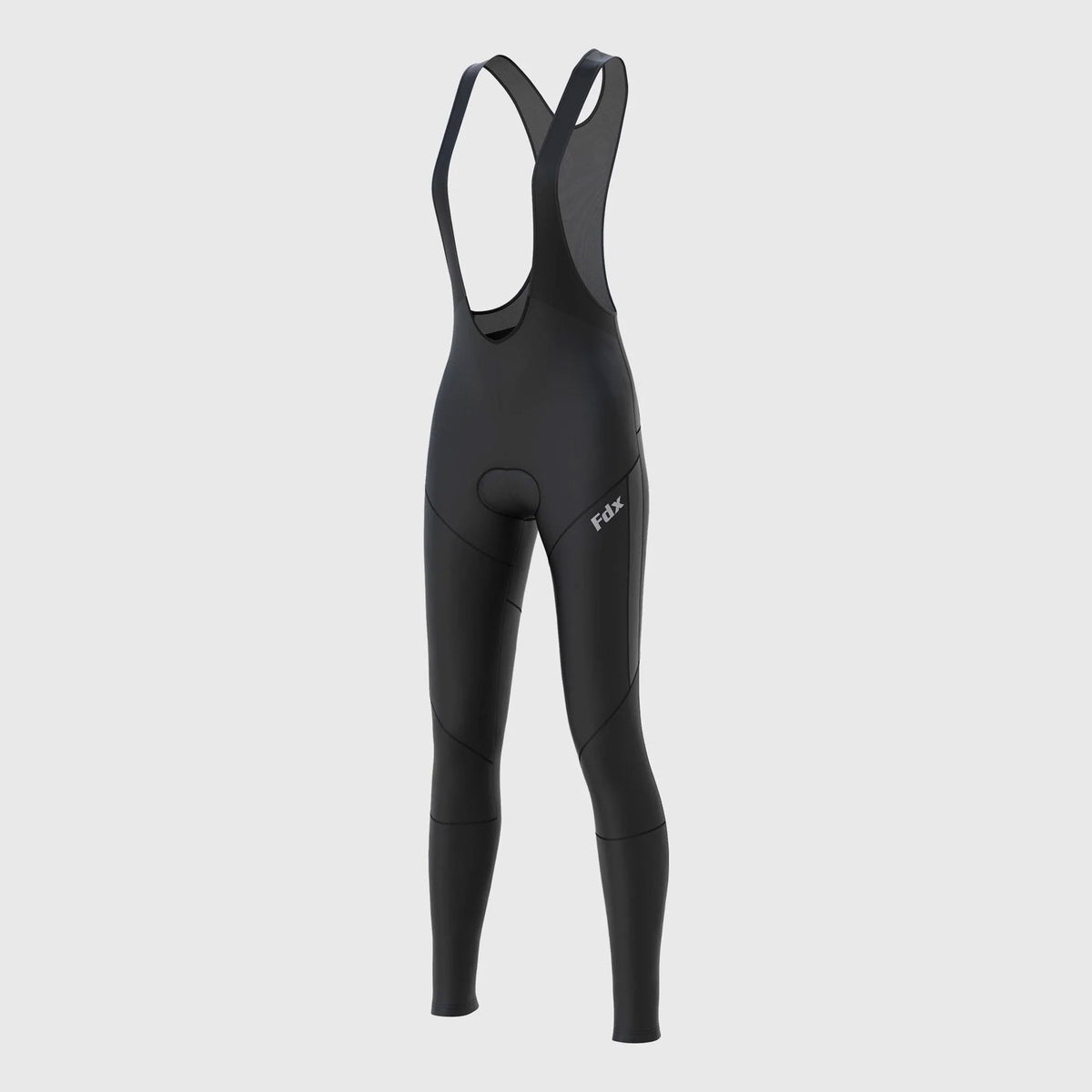 Fdx Women's Black Gel Padded Cycling Bib Tights For Winter Roubaix Thermal Fleece Reflective Warm Leggings - Arch Bike Pants