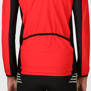 Fdx Men's Black & Red Long Sleeve Cycling Jersey for Winter Summers  Road Bike Wear Top Full Zipper, Pockets & Hi viz Reflectors - Transition