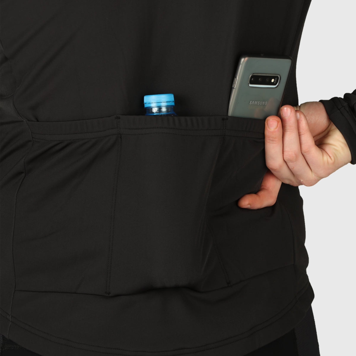 Fdx Storage Pockets Red & Black Men's Long Sleeve Cycling Jersey for Winter Roubaix Thermal Fleece Road Bike Wear Top Full Zipper, Pockets & Hi viz Reflectors - Viper