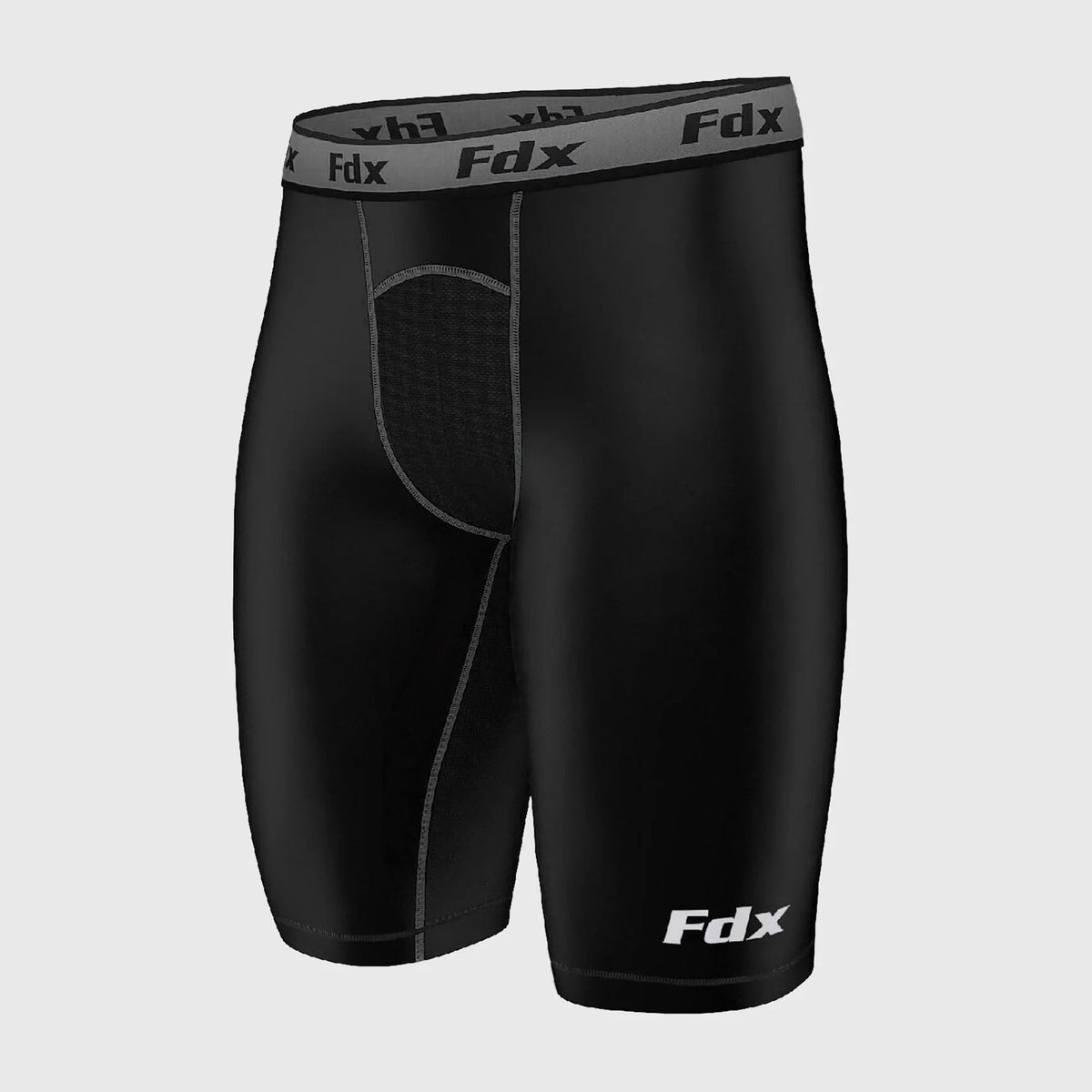 Fdx Men's Black & Grey Compression Shorts Gym Workout Running Athletic Yoga Elastic Waistband Stretchable Breathable