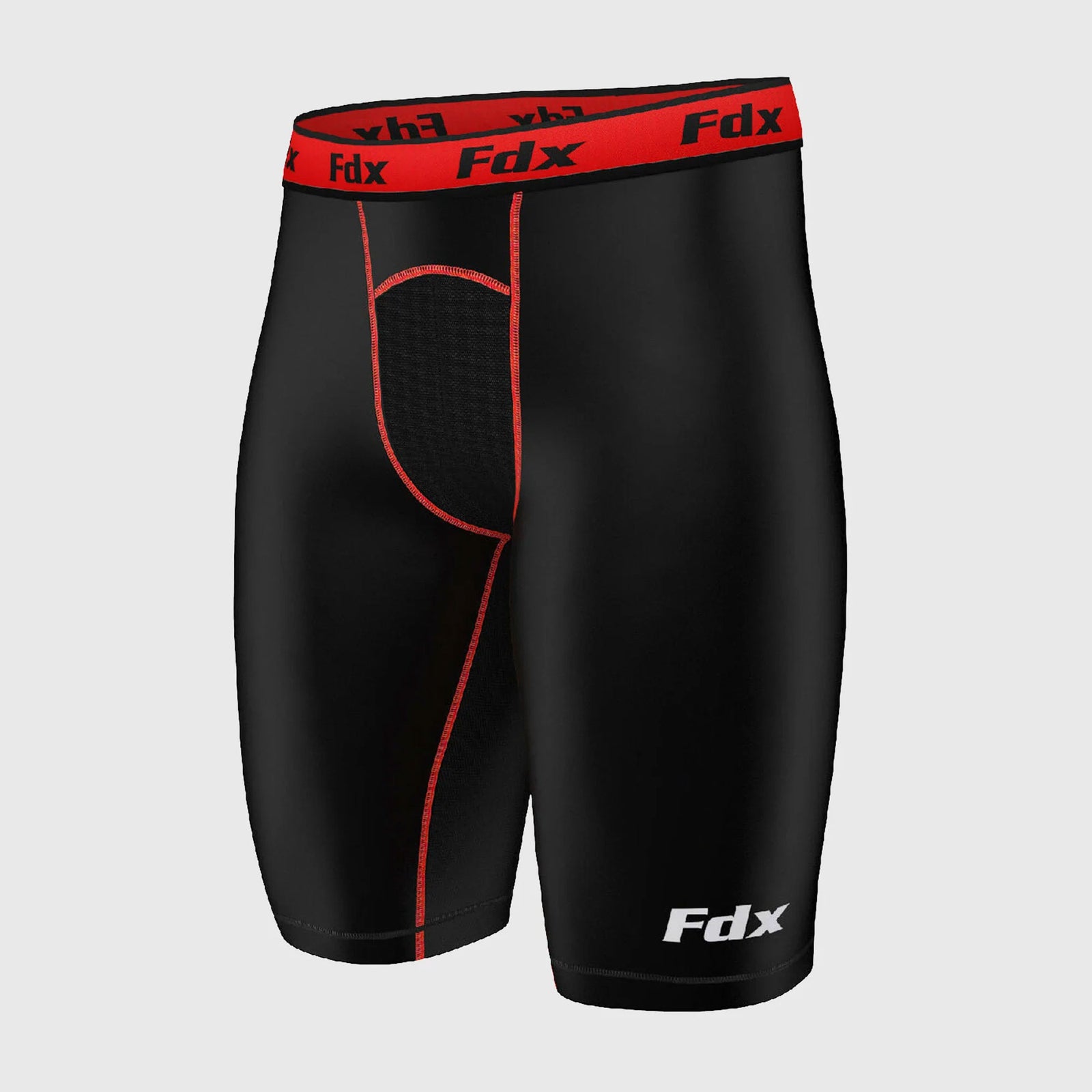Fdx Men's Black & Red Compression Shorts Gym Workout Running Athletic Yoga Elastic Waistband Stretchable Breathable
