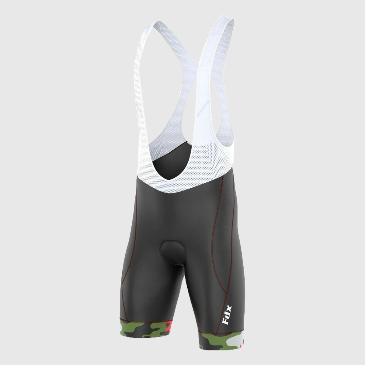 Fdx Men's Black & Green Gel Padded Cycling Bib Shorts For Summer Best Outdoor Road Bike Short Length Bib - Camouflage
