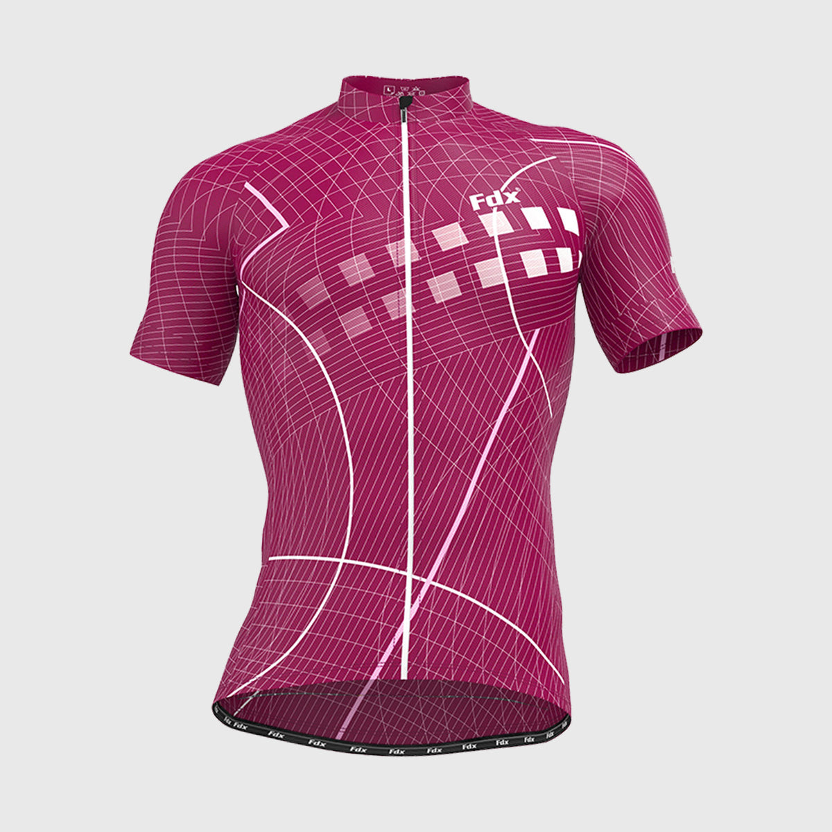 Fdx Red best men’s short sleeves cycling jersey breathable lightweight hi-viz Reflective details summer biking top, skin friendly full zip half sleeves mesh cycling shirt for indoor & outdoor riding with two back & 1 zip pockets