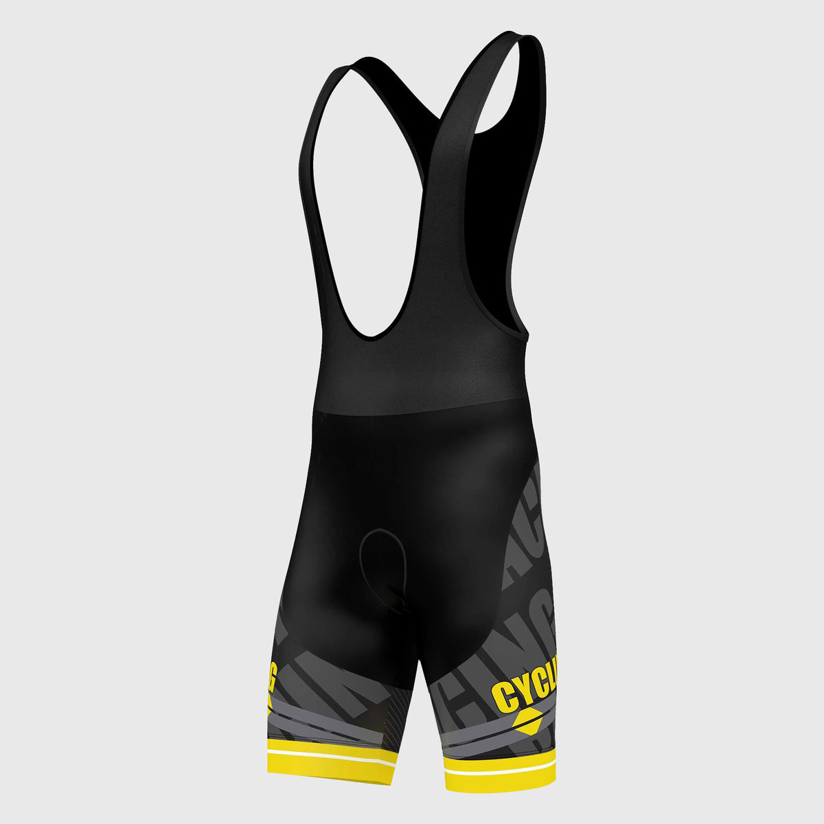 Fdx Men's Black & Yellow Gel Padded Cycling Bib Shorts For Summer Best Outdoor Road Bike Short Length Bib - Core