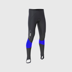Fdx Men's Lightweight Gel Padded Cycling Tights Black & Blue For Winter Roubaix Thermal Fleece Reflective Warm Leggings - Thermodream Bike Long Pants