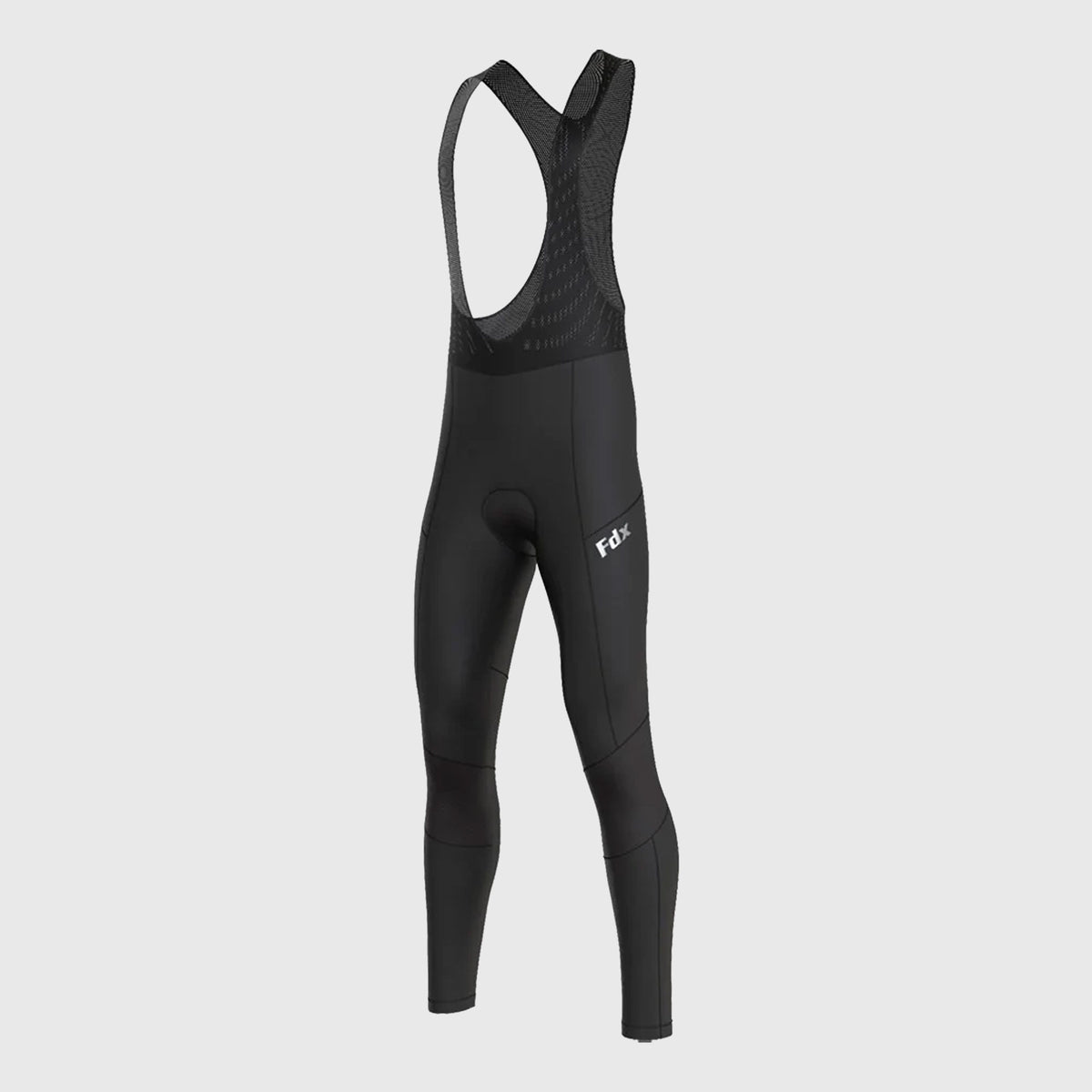 Fdx Duo Black Men's Gel Padded Winter Cycling Bib Tights – insulated, gel-padded bib tights designed for warmth and comfort during cold-weather cycling