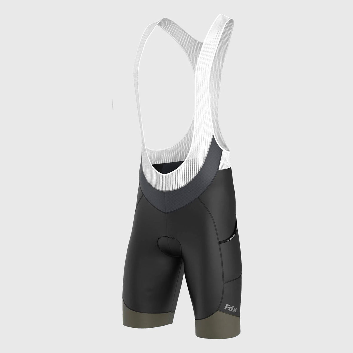 Fdx Men's Black & Green Gel Padded Cycling Bib Shorts For Summer Best Outdoor Road Bike Short Length Bib - Essential