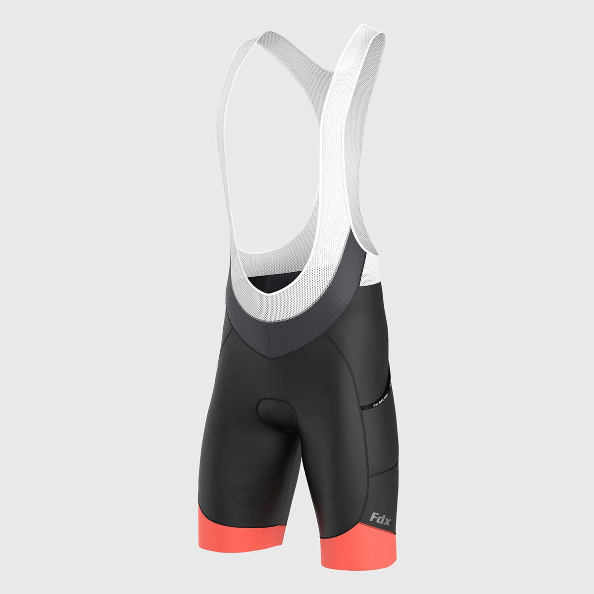 Fdx Men's Black & Orange Gel Padded Cycling Bib Shorts For Summer Best Outdoor Road Bike Short Length Bib - Essential