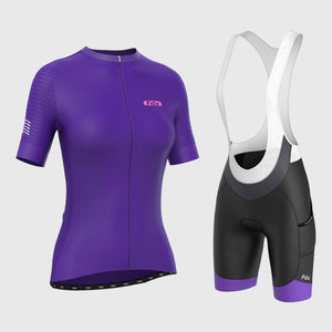 Women's Pro Series Purple Cycling Short Sleeve Jerseys / Bib Shorts - Urban  Cycling Apparel