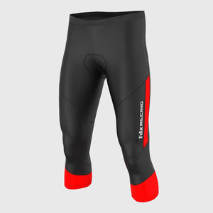 Fdx Men's Black & Red Gel Padded 3/4 Cycling Shorts for Summer Best Outdoor Knickers Road Bike Short Length Pants - Gallop