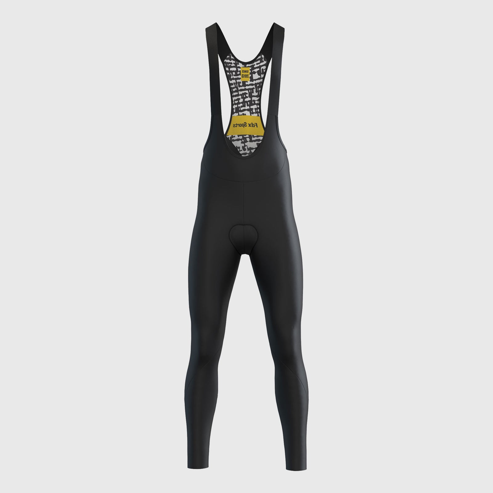 Fdx Limited Edition Men's Black Thermal Roubaix Padded Cycling Bib Tights – insulated, stretchy bib tights with padding for warmth and comfort during cold-weather rides.