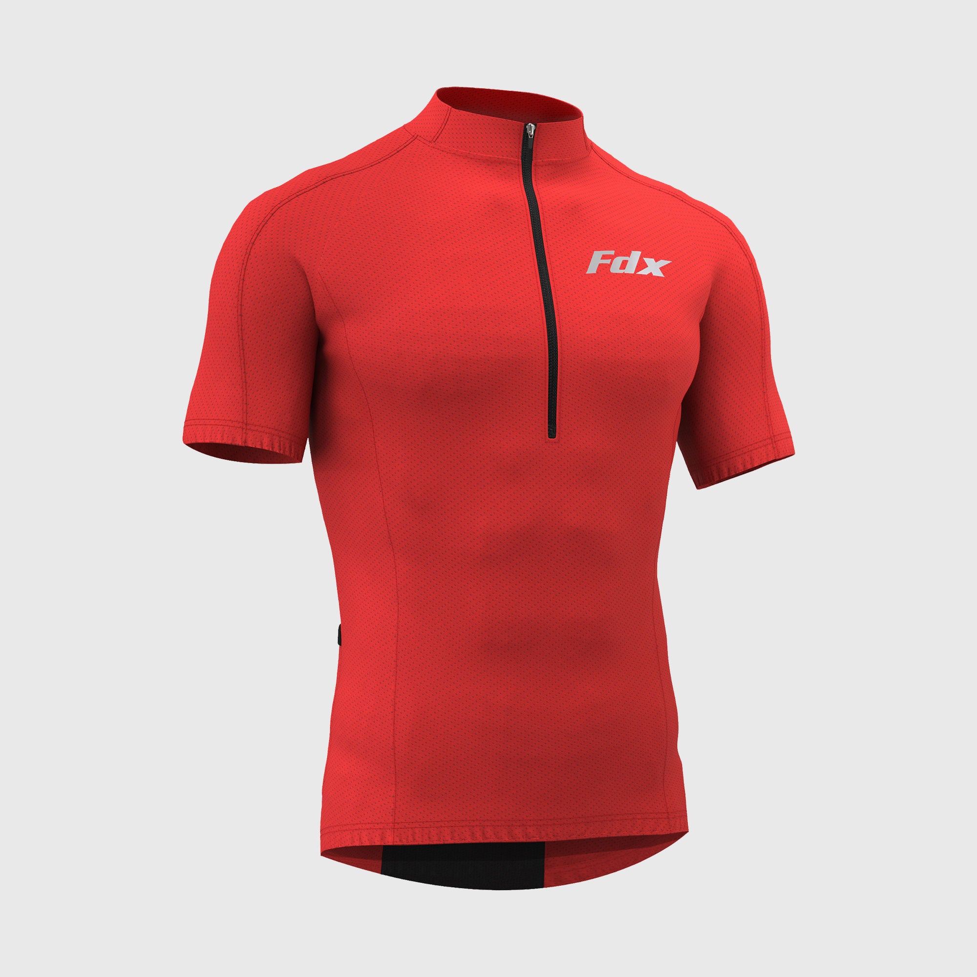  Fdx Red best short sleeves men’s cycling jersey breathable lightweight hi-viz Reflective details summer biking top, full zip skin friendly half sleeves mesh cycling shirt for indoor & outdoor riding with two back & 1 zip pockets