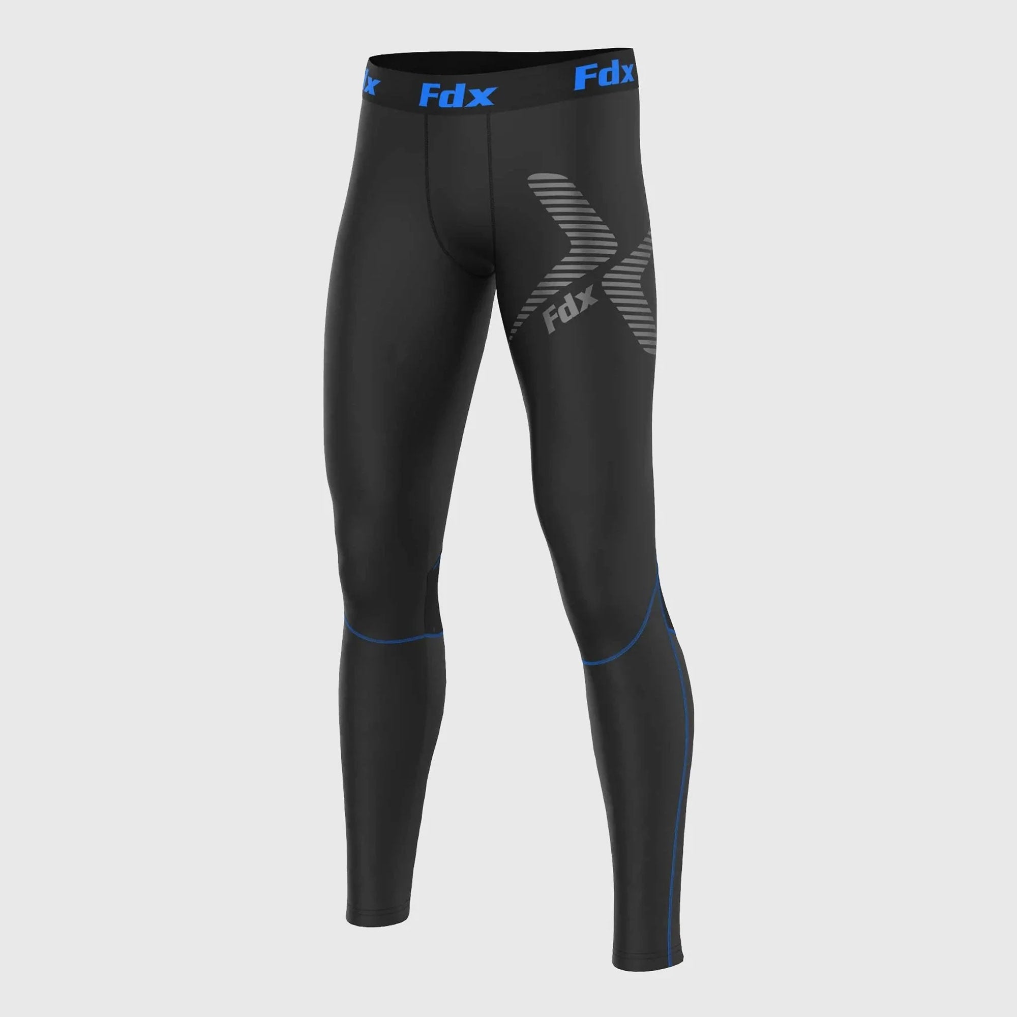 Fdx Blitz Men's All Weather Compression Tights Grey, Blue, Red & Yellow