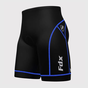 Fdx Men's Black & Blue Gel Padded Cycling Shorts for Summer Best Outdoor Knickers Road Bike Short Length Pants - Ridest