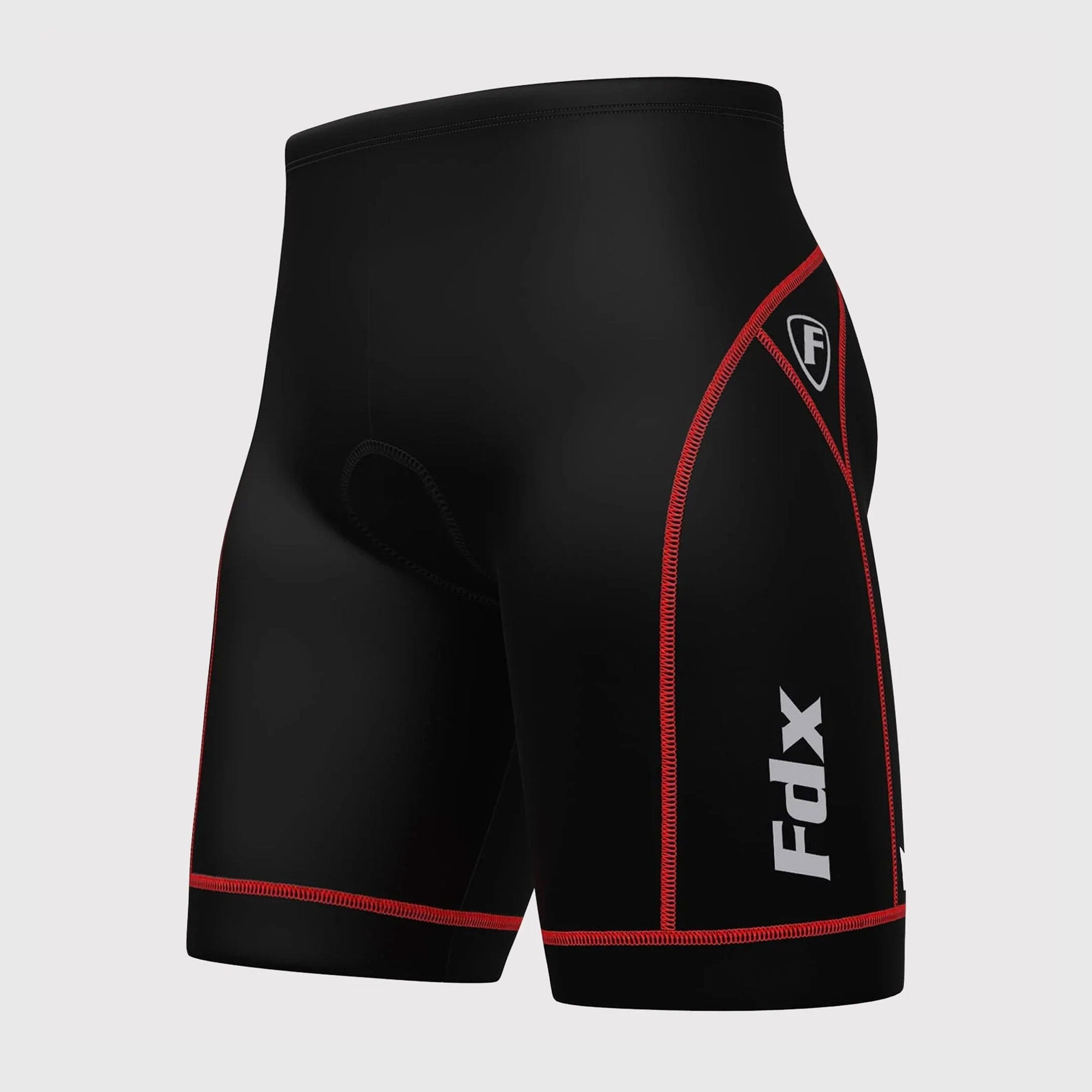 Fdx Men's Black & Red Gel Padded Cycling Shorts for Summer Best Outdoor Knickers Road Bike Short Length Pants - Ridest