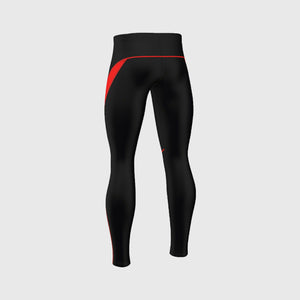Fdx Breathable Men's Gel Padded Cycling Tights Black & Red For Winter Roubaix Thermal Fleece Reflective Warm Stretchable Leggings - Viper Bike Long Pants