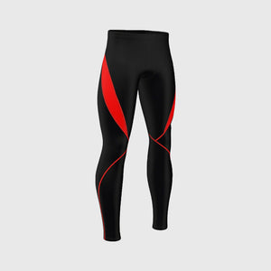 Fdx Men's Lightweight Gel Padded Cycling Tights Black & Red For Winter Roubaix Thermal Fleece Reflective Warm Leggings - Viper Bike Long Pants
