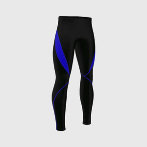 Fdx Breathable Mens Gel Padded Cycling Tights Black & Blue For Winter Roubaix Thermal Fleece Reflective Warm Stretchable Leggings - Viper Bike Long Pants