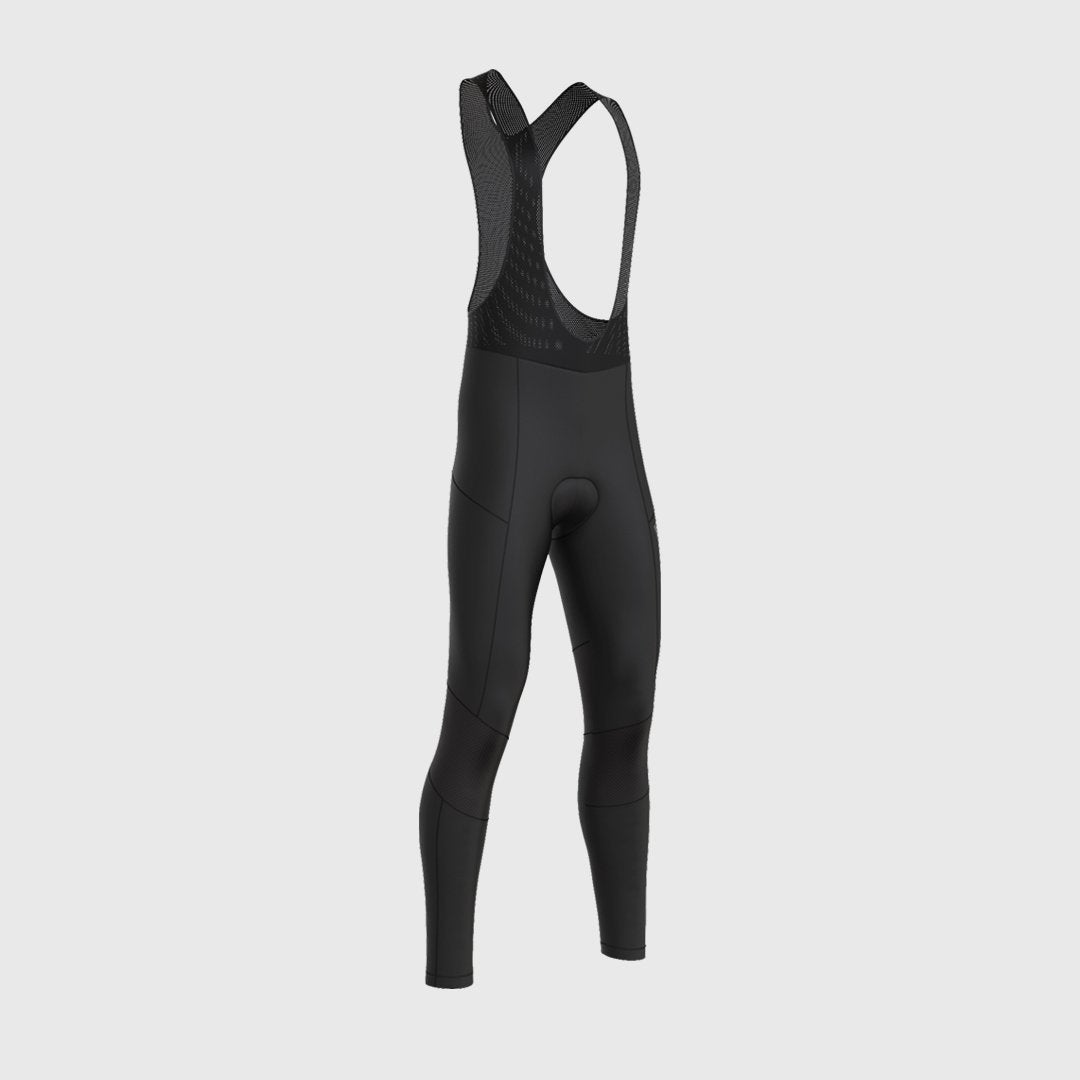 Fdx Duo Black Men's Gel Padded Winter Cycling Bib Tights