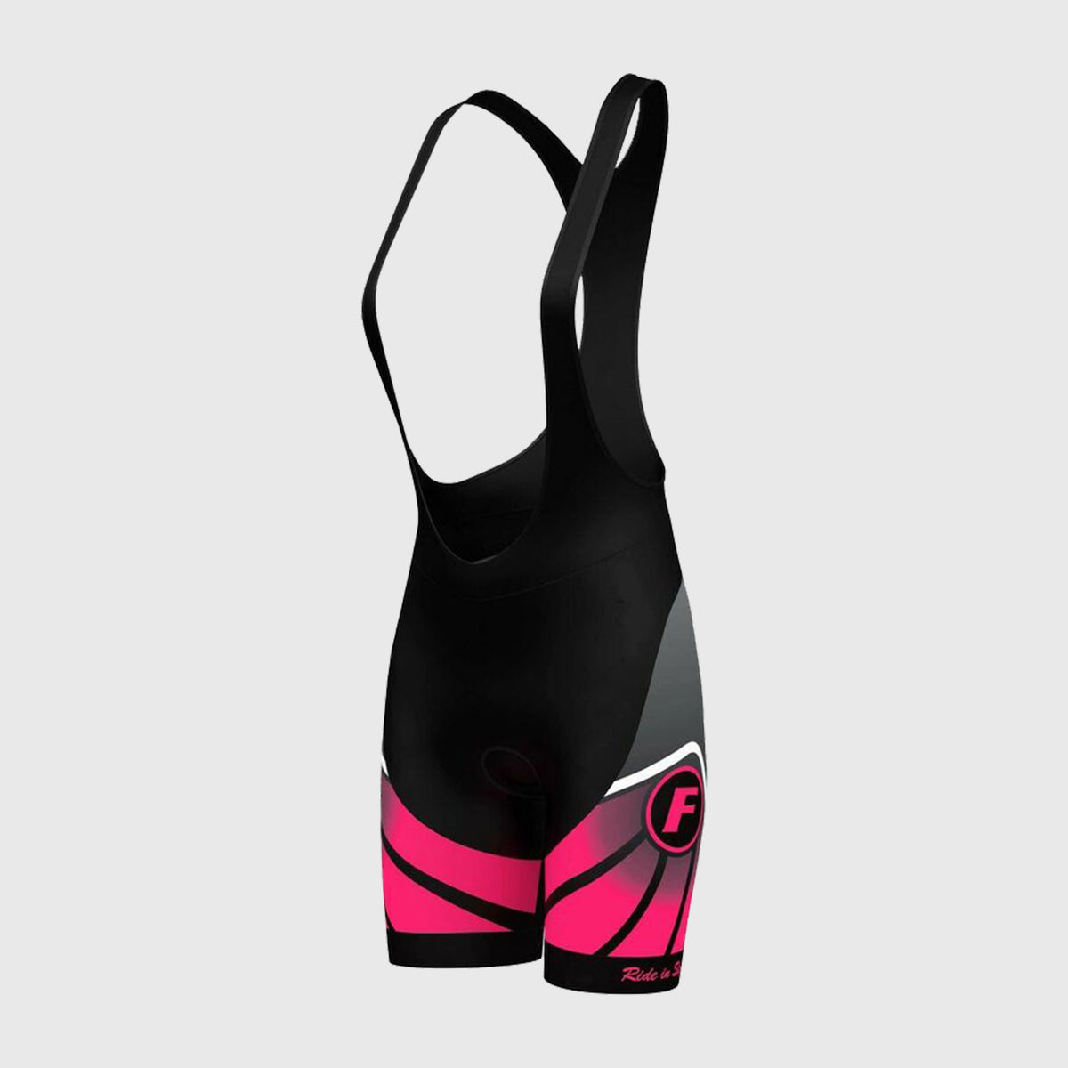 Fdx Womens Black & Pink Gel Padded Cycling Bib Shorts For Summer Best Outdoor Road Bike Short Length Bib - Signature