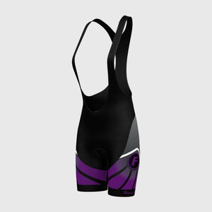 Fdx Women's Black & Purple Gel Padded Cycling Bib Shorts For Summer Best Outdoor Road Bike Short Length Bib - Signature