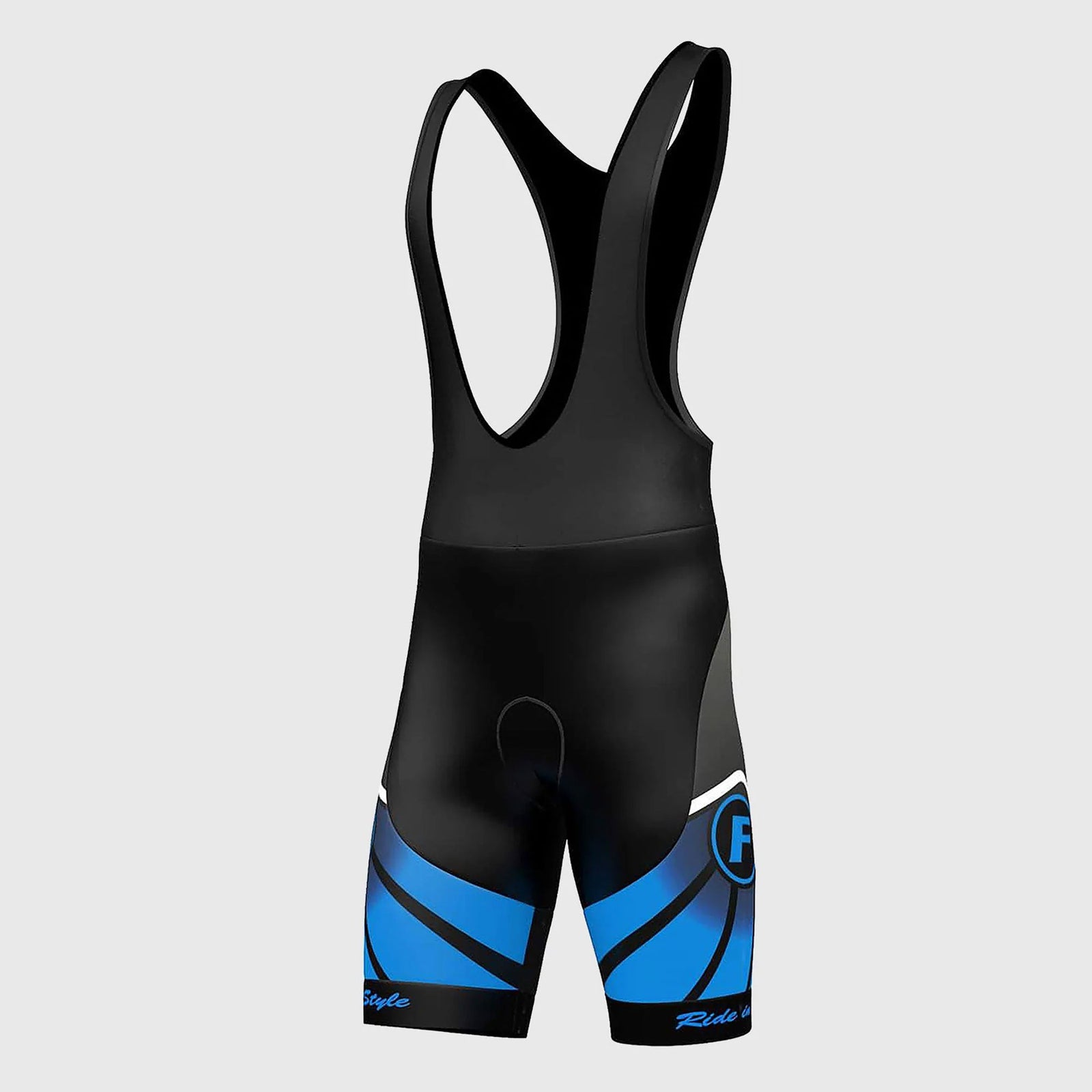 Fdx Men's Black & Blue Gel Padded Cycling Bib Shorts For Summer Best Outdoor Road Bike Short Length Bib - Signature