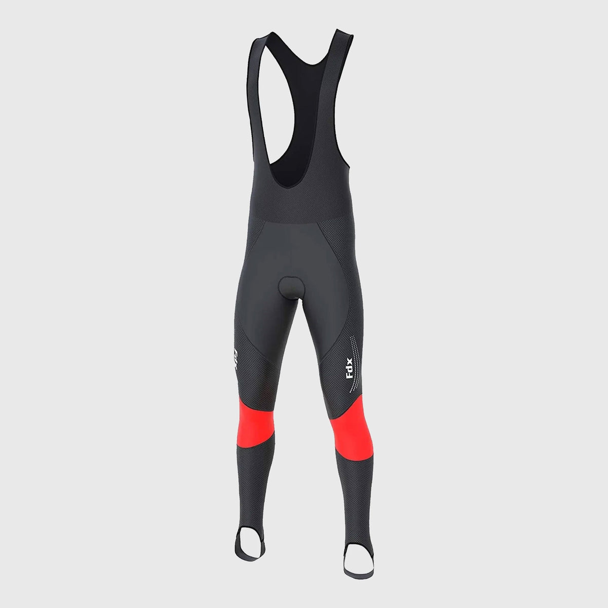 Fdx Thermodream Red Men's Gel Padded Winter Cycling Bib Tights – gel-padded, thermal bib tights in blue, providing warmth and comfort for cold-weather cycling.