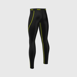 Fdx Men's Black & Yellow Compression Base layer Tights Lightweight Breathable Mesh Fabric Skin Layer Tights Cycling Gear AU