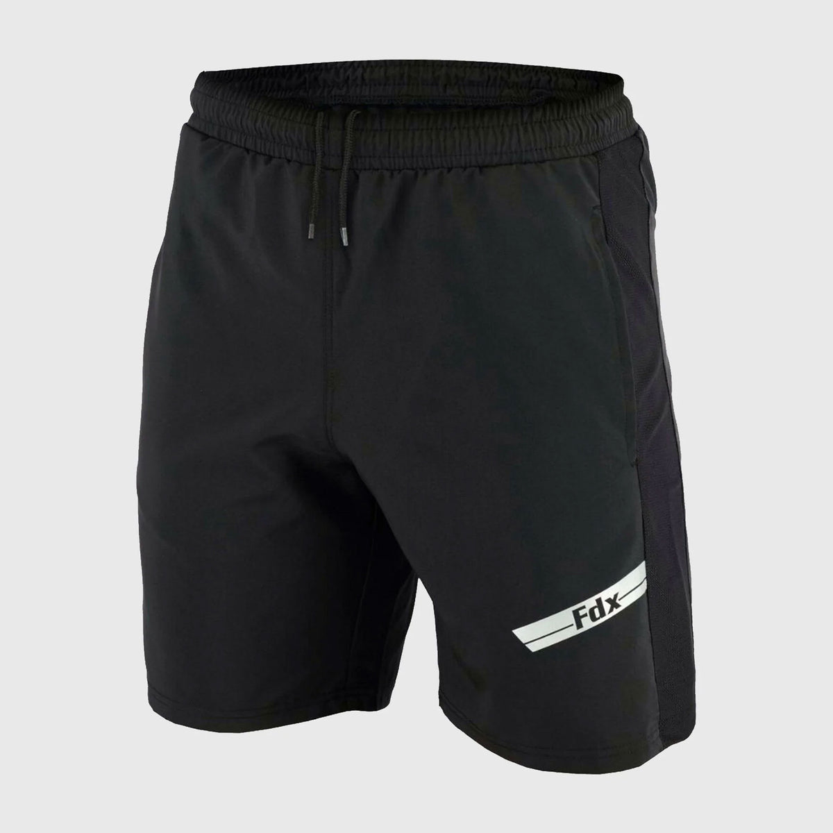 FDX Men's Black Breathable Running Shorts Waist Belt Anti Odor Moisture Wicking & Perfect for Trekking, Tennis, squash & Gym Sports & Outdoor